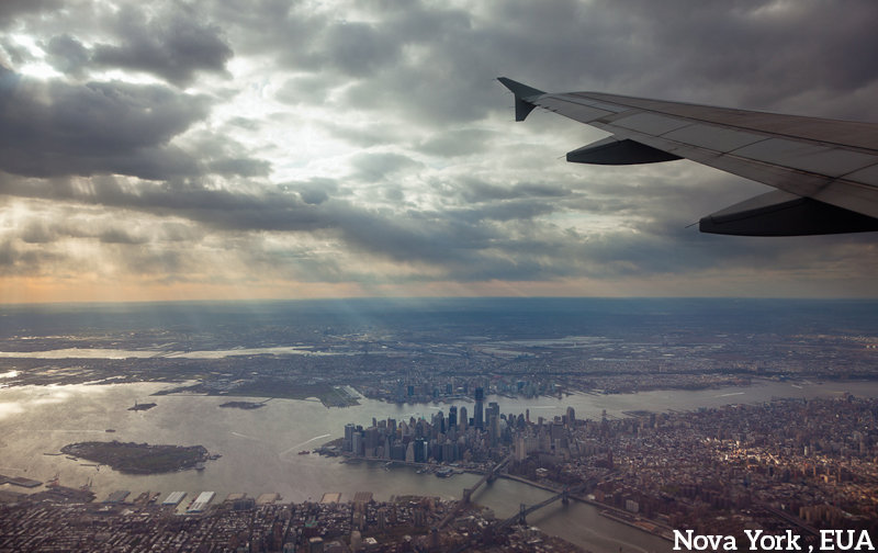 Foto tirada de avião em Nova York, EUA
