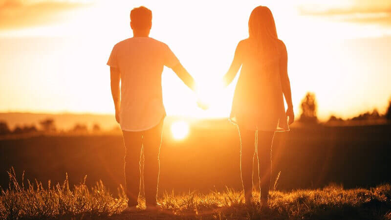 Casal por do sol