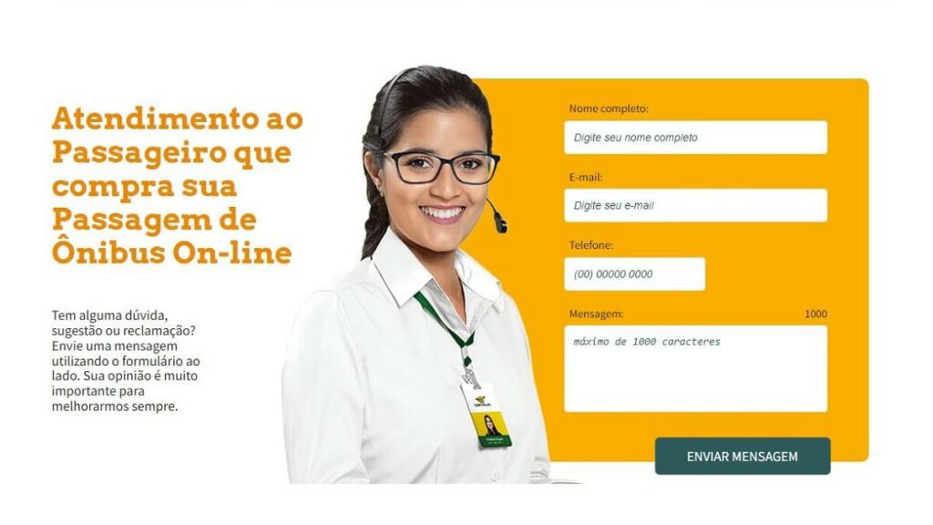 Tela de formulário para dúvidas