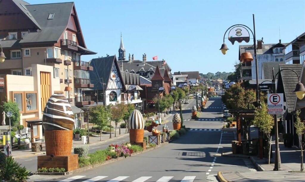 Rua de Gramado, com uma bela arquitetura