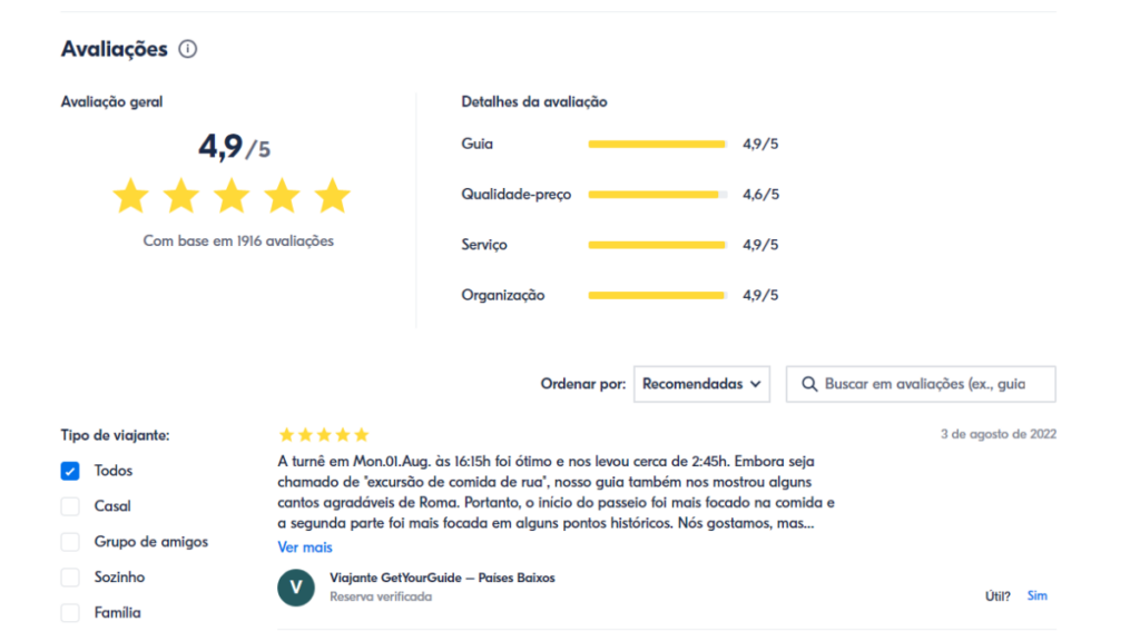 Get Your Guide é confiável? Veja o que os clientes dizem