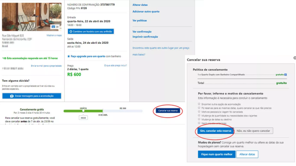 Como cancelar reserva no Booking pelo computador