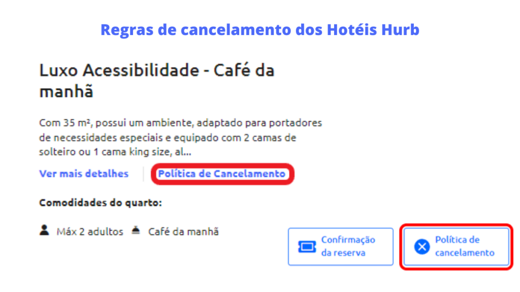 Regras de cancelamento dos Hotéis Hurb