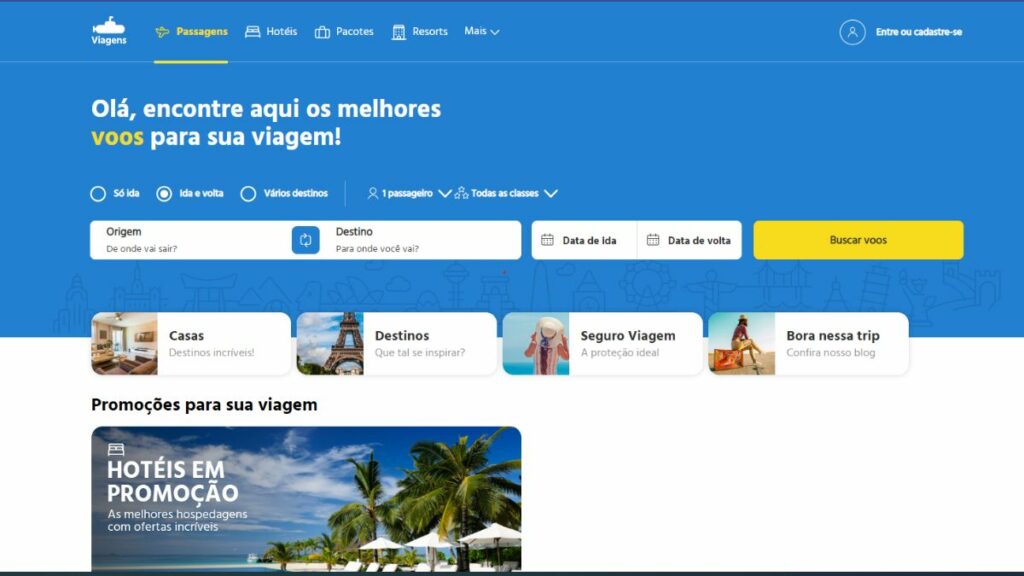 Print do site Submarino Viagens