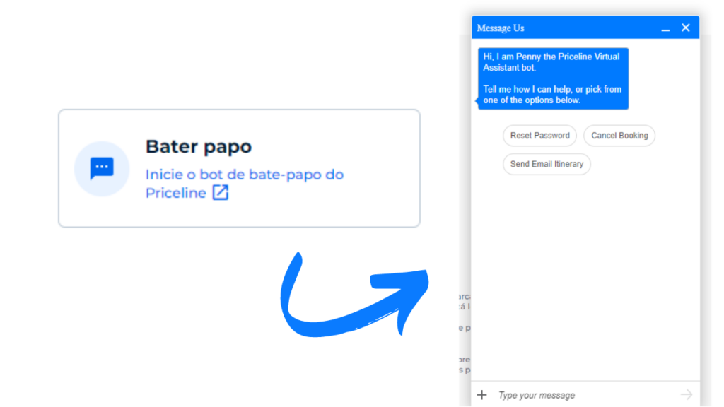 Chat Online do Priceline