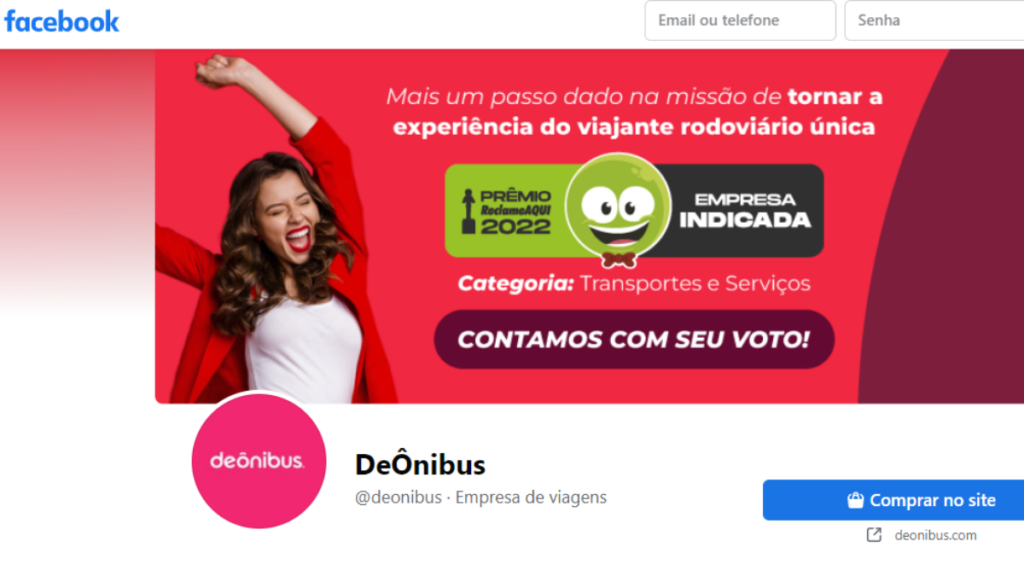 Redes sociais, Facebook da DeÔnibus
