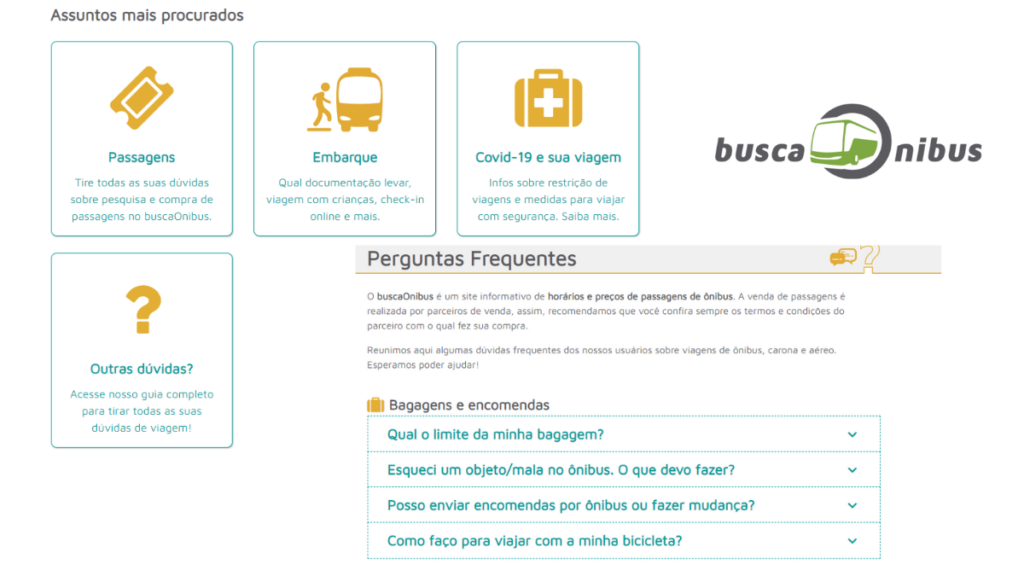 Perguntas Frequentes- FAQ BuscaÔnibus
