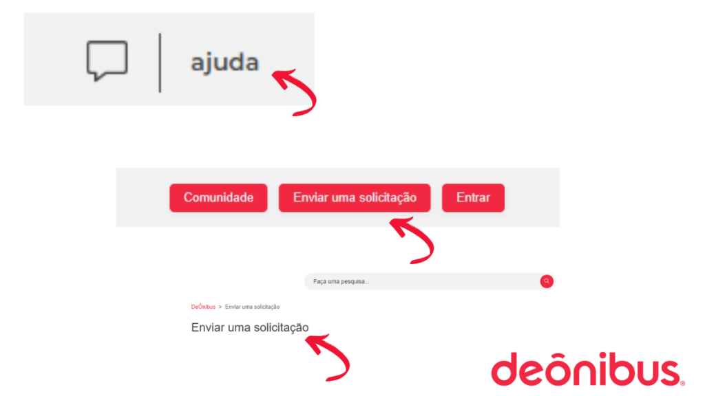 Enviar uma solicitação para DeÔnibus