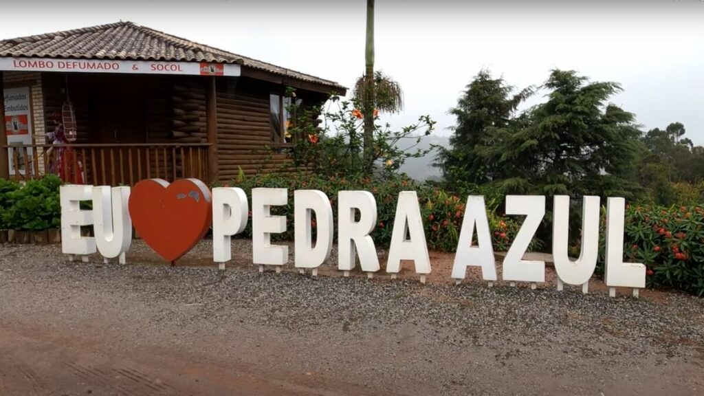 Placa Eu amo Pedra Azul