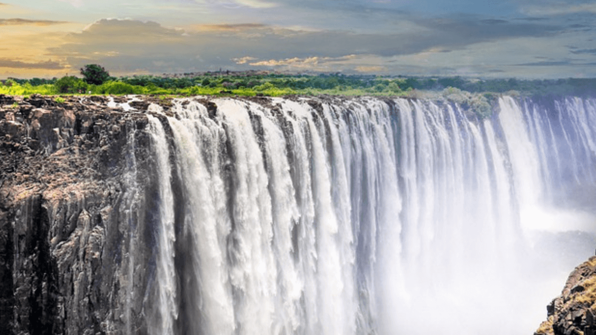 Cidades com a letra Z: imagem de cascata no país que começa com Z, Zimbábue