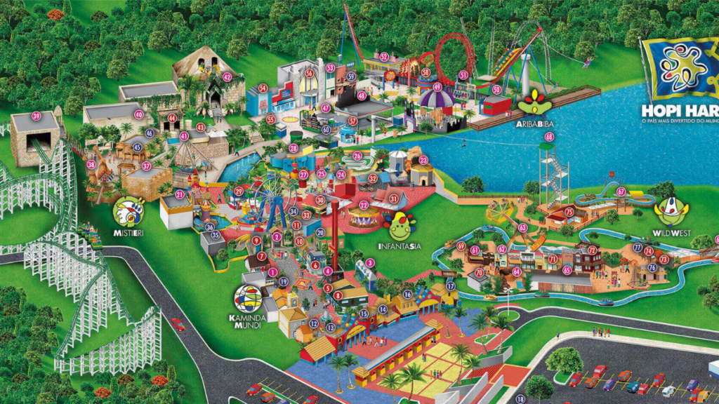 Imagem do Mapa oficial do Parque Hopi Hari