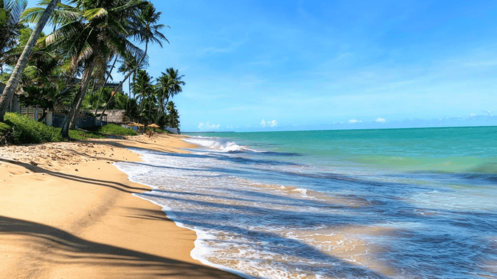 Imagem da praia de Garça Torta, na capital de Alagoas.