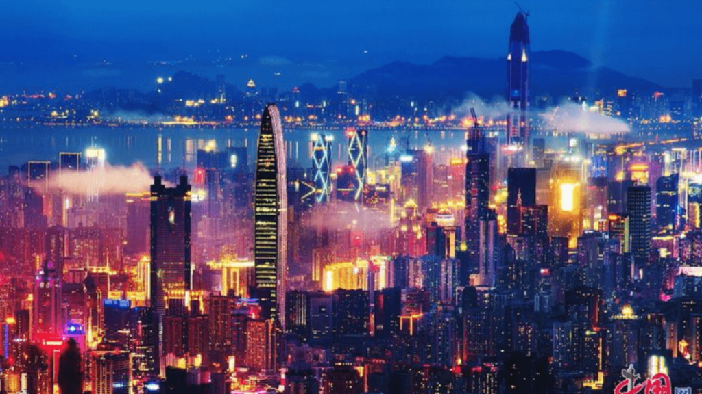 uma cidade muito avançada tecnologicamente: Shenzhen.
