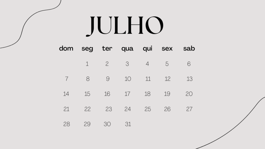 Feriados de Julho de 2024