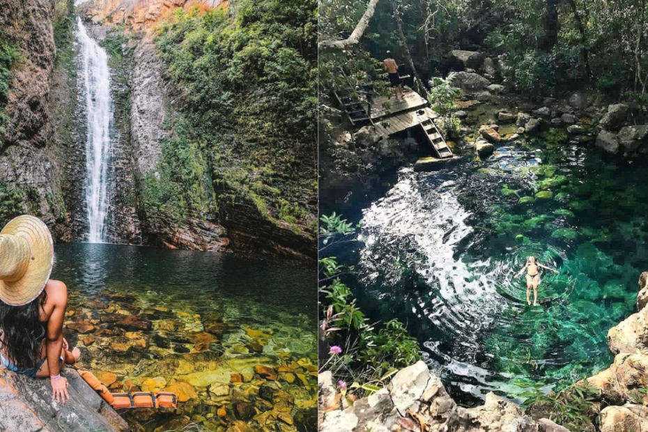 Paisagens lindas nas Cachoeiras na Chapada dos Veadeiros