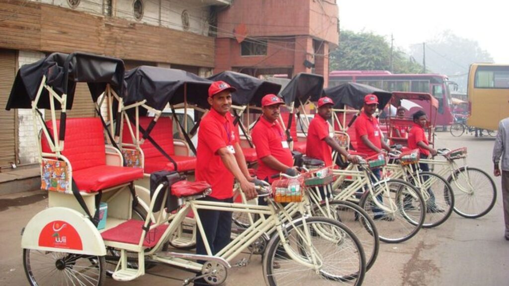 Andar de Rickshaw em Old Delhi.