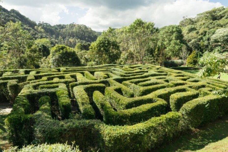 Labirinto do Parque Amantikir visto de cima.
